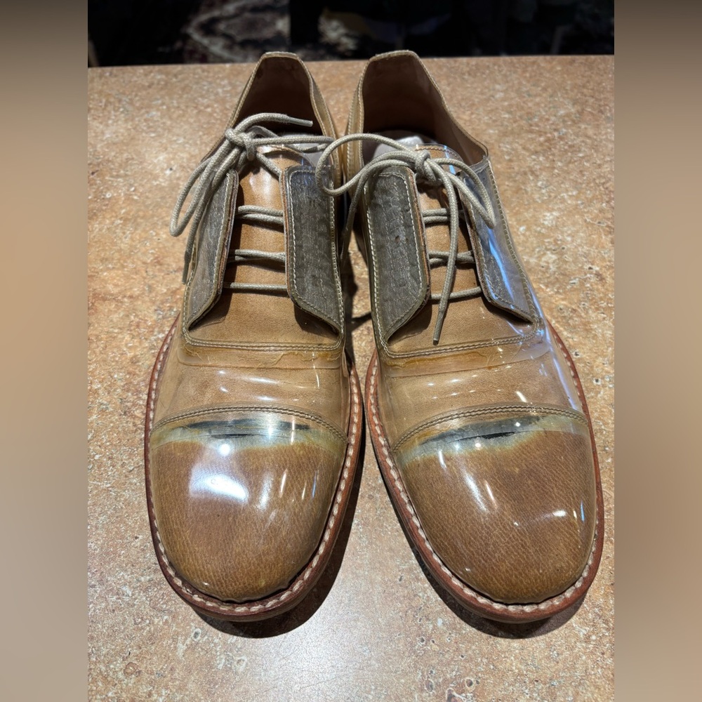 Maison Margiela Tan and Brown Oxfords Made In Italy Size 44 Euro USA 10.5